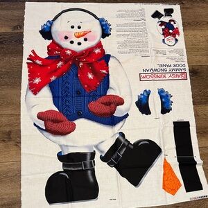 vintage Daisy Kingdom "Sammy Snowman" cut-and-sew fabric door panel from 1997